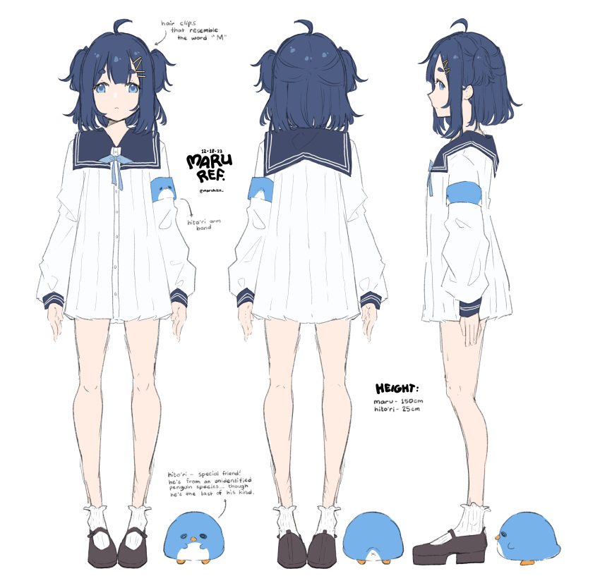 1girl, absurdres, ahoge, armband, bird, black_footwear, blue_armband, blue_eyes