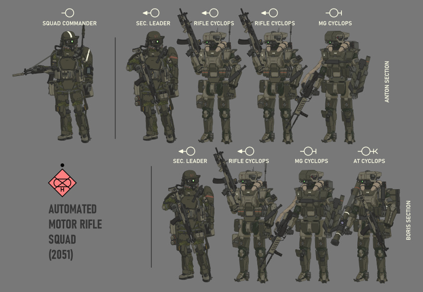 34composite, 3others, absurdres, android, armor, assault_rifle, body_armor, breastplate