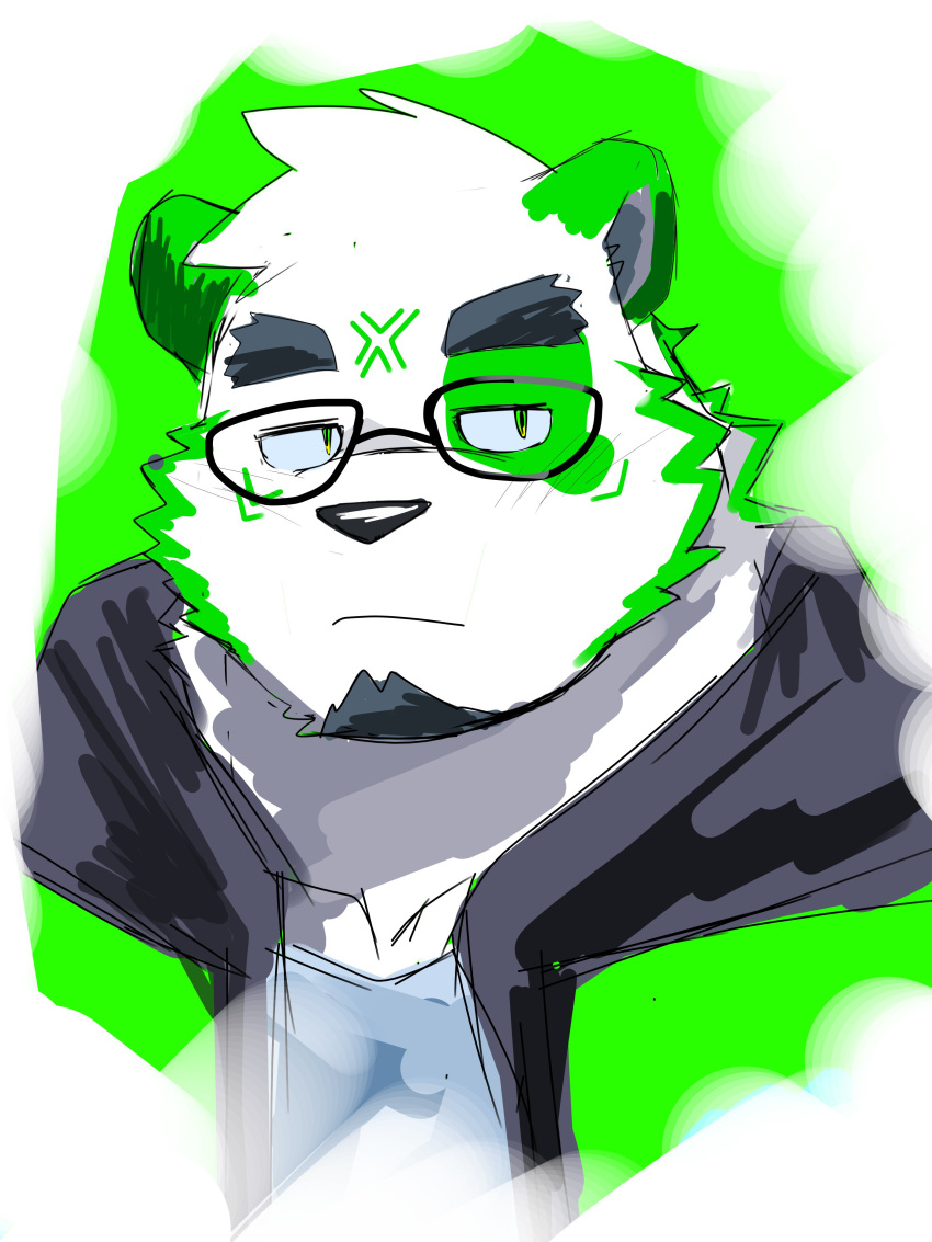 1boy, absurdres, animal_ears, closed_mouth, english_commentary, facial_mark, furry, furry_male