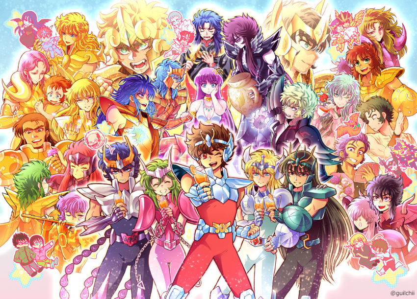 6+boys, :o, ^_^, alone_(saint_seiya:_the_lost_canvas), andromeda_shun, angry, aquarius_camus, aries_muu