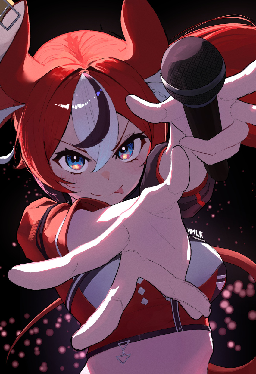 1girl, absurdres, animal_ears, blue_eyes, breasts, hakos_baelz, hamllock, highres
