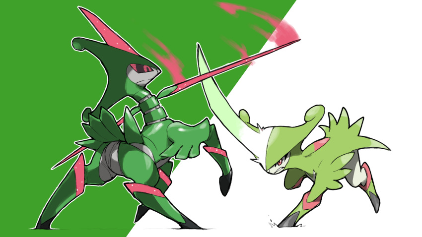 black_sclera, blacknirrow, closed_mouth, colored_sclera, fighting, full_body, highres, horns