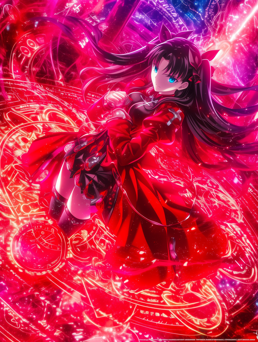 1girl, absurdres, black_shirt, black_skirt, black_thighhighs, blue_eyes, brown_hair, coat