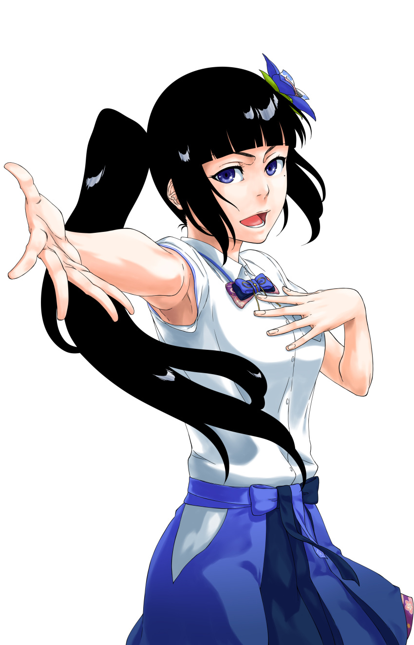 1girl, 2018, :d, absurdres, aoi_ch., bleach, bleachist, blue_bow