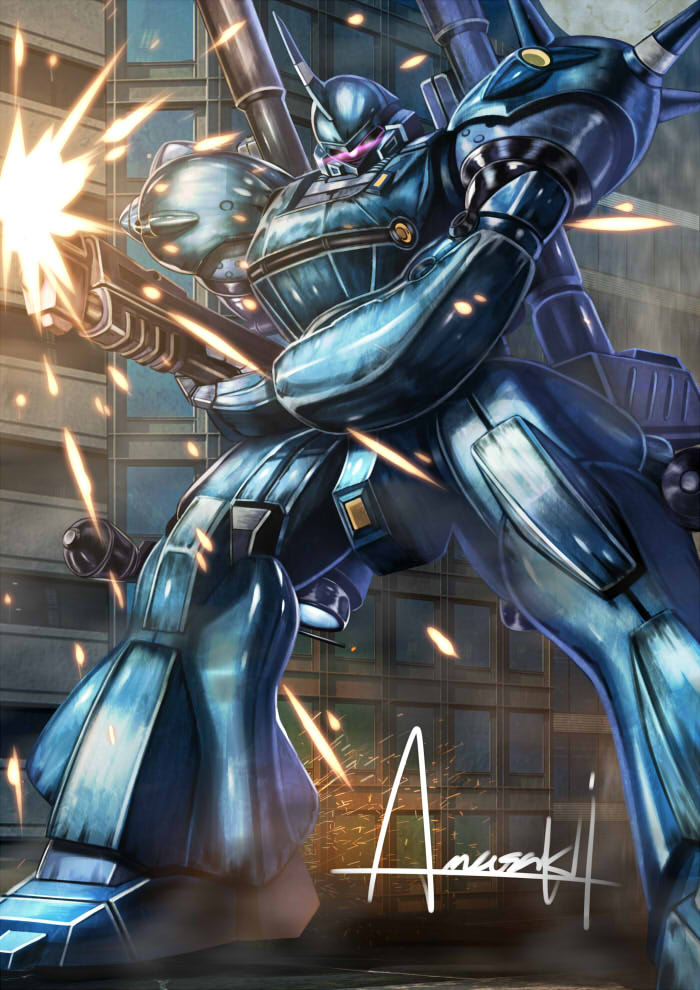 amasaki_yusuke, debris, gundam, gundam_0080, kampfer_(mobile_suit), machinery, mecha, mecha_focus