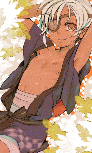 bad_id, bandage, bandages, dark_skin, diblepanda, ediblepanda, eyepatch, inazuma_eleven