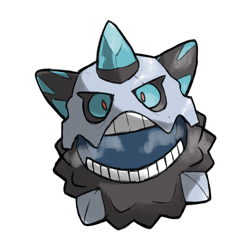 black_sclera, blacknirrow, blue_eyes, chibi, colored_sclera, full_body, glalie, mega_glalie