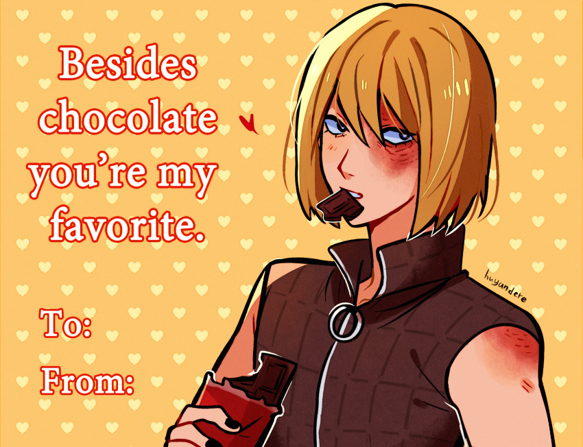 1boy, blush, bob_cut, death_note, heart, heart-shaped_pupils, heart_background, highres