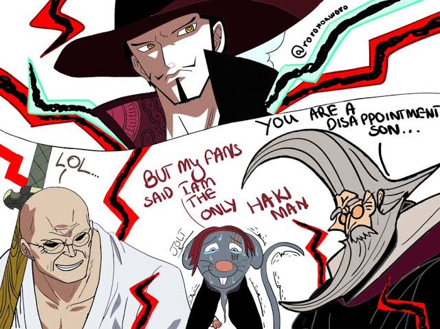 animalization, bald, dracule_mihawk, ethanbaron_v._nusjuro, figarland_garling, long_hair, mouse_boy, multiple_boys