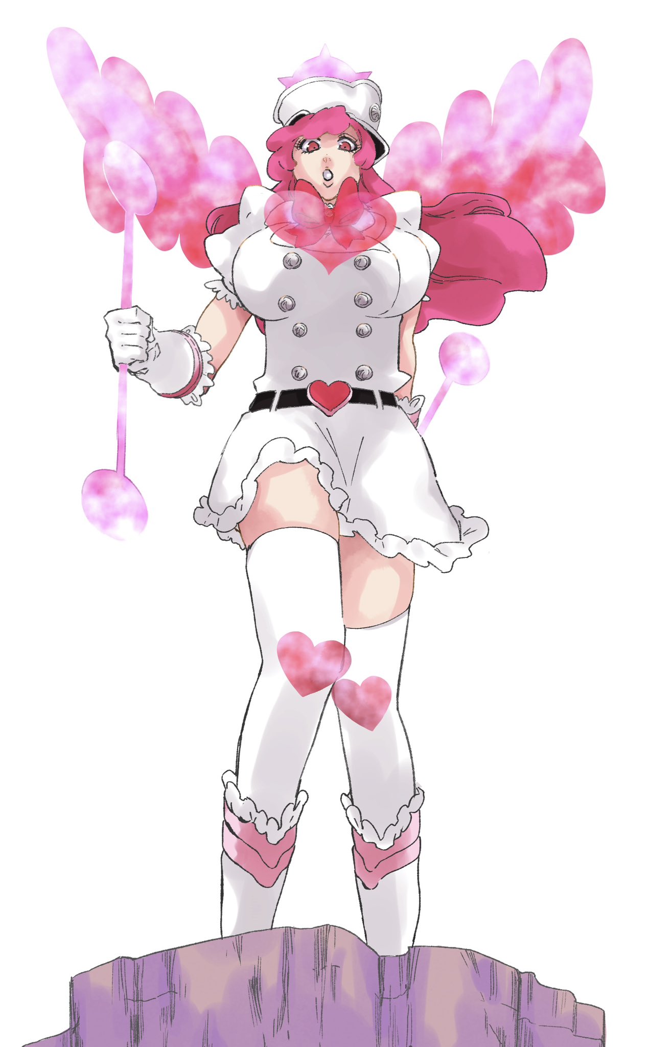 1girl, belt, bleach, bleach:_sennen_kessen-hen, breasts, dual_wielding, elbow_gloves, frilled_gloves