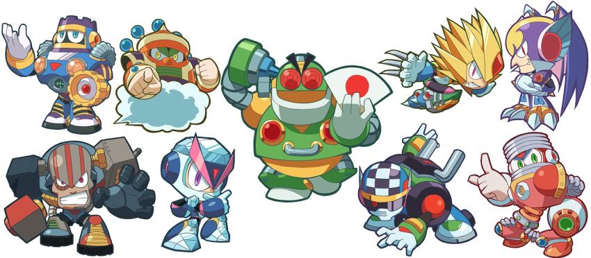 auto, auto_(rockman), burstman, capcom, chibi, cloudman, freezeman, junkman
