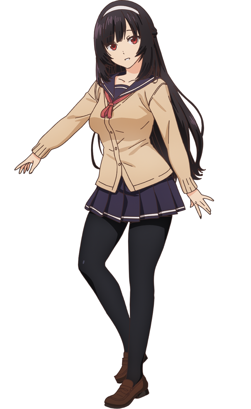 1girl, black_hair, black_pantyhose, blue_sailor_collar, blue_shirt, blue_skirt, brown_cardigan, brown_footwear