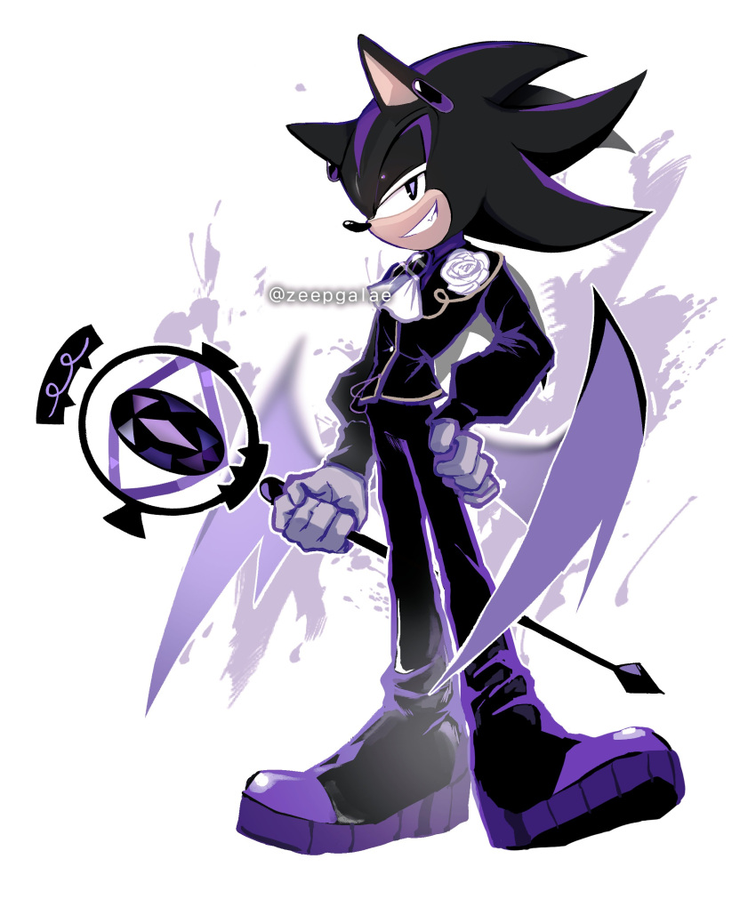 1boy, absurdres, black_footwear, black_pants, black_sapphire_cookie, black_sapphire_cookie_(cosplay), black_shirt, boots