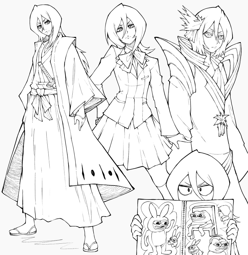 1girl, absurdres, animal_costume, apu_apustaja, bleach, bleach:_sennen_kessen-hen, bow, chair