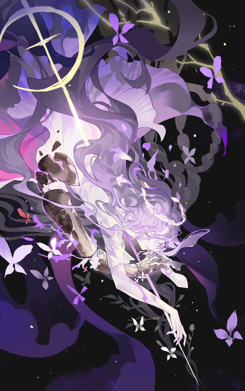 1boy, absurdres, an_(bfzann), androgynous, black_background, broken, closed_eyes, crack