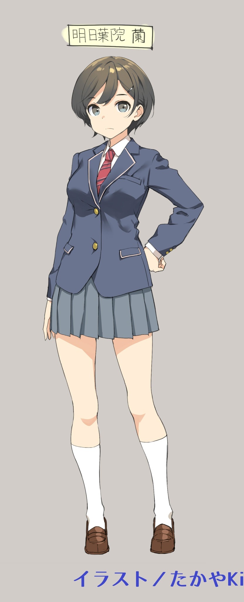 1girl, arm_at_side, artist_name, asuhain_ran, black_eyes, black_hair, black_jacket, blazer