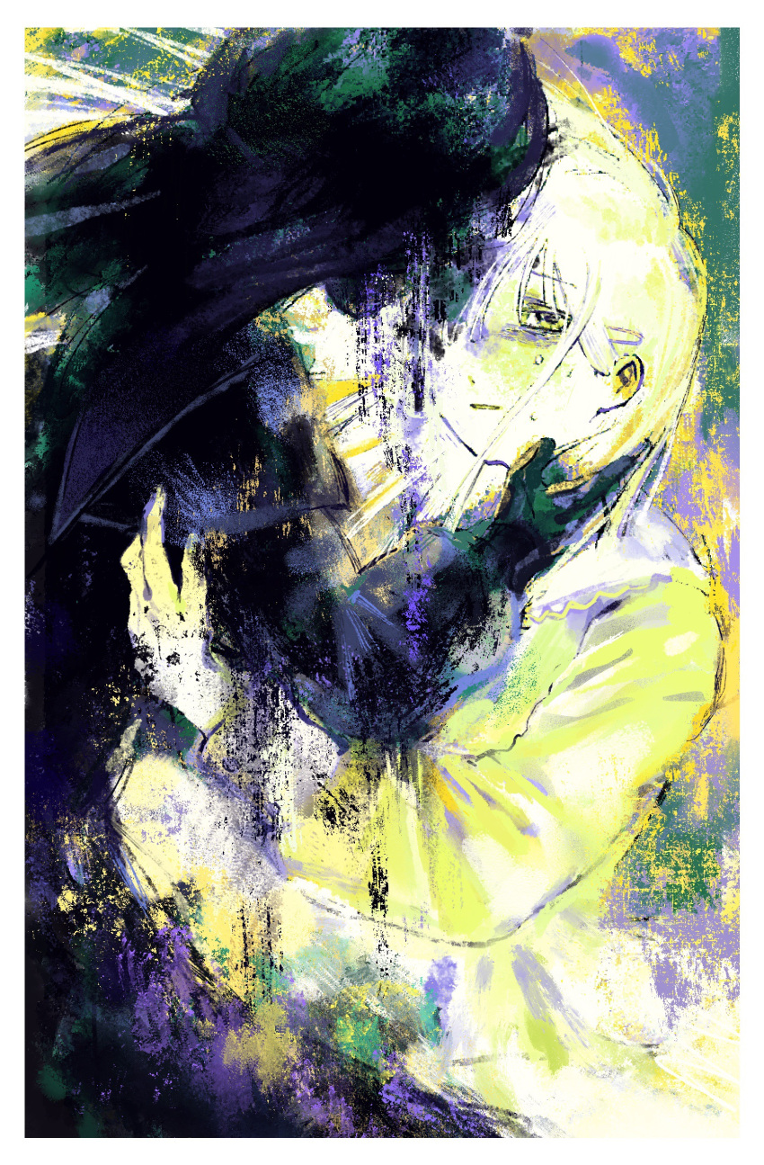 absurdres, bang_dream!, bang_dream!_it's_mygo!!!!!, border, chinese_commentary, commentary_request, crying, crying_with_eyes_open