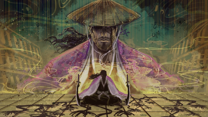 1boy, absurdres, bankai, black_hair, black_kimono, bleach, bleach:_sennen_kessen-hen, closed_mouth
