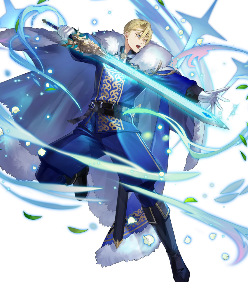 1boy, blonde_hair, blue_cape, cape, dimitri_alexandre_blaiddyd, dimitri_alexandre_blaiddyd_(stargazing_lion), fire_emblem, fire_emblem:_three_houses