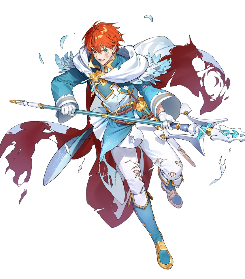 eliwood_(fire_emblem), eliwood_(marquess_pherae)_(fire_emblem), eliwood_(marquess_pherae)_(resplendent)_(fire_emblem), fire_emblem, fire_emblem:_the_blazing_blade, fire_emblem_heroes, highres, non-web_source, official_alternate_costume, official_art, polearm, red_hair, spear, weapon