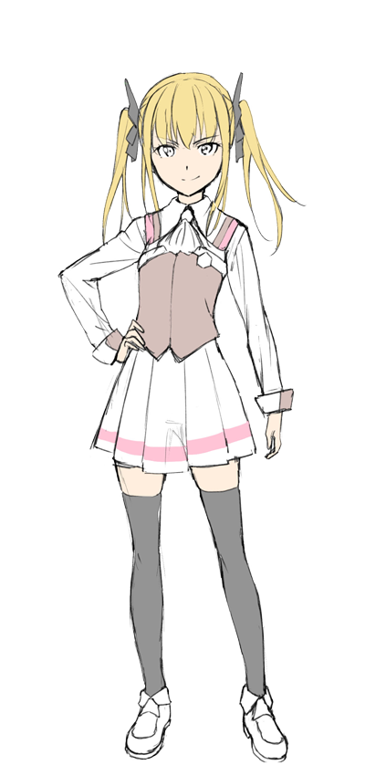 1girl, blonde_hair, gakusen_toshi_asterisk, looking_at_viewer, official_art, smile, solo, violet_weinberg