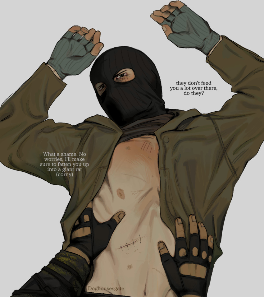 2boys, balaclava, bell_(call_of_duty), black_gloves, black_mask, blush, body_blush, call_of_duty