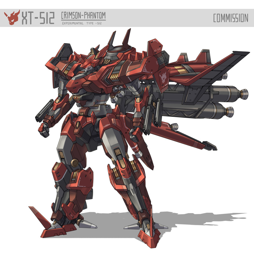 absurdres, arm_mounted_weapon, booster_rocket, concept_art, decal, drone, english_commentary, english_text