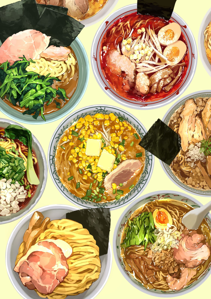 bean_sprout, beef, bok_choy, bowl, check_food, commentary_request, corn, danryoku_(ucrh3525)