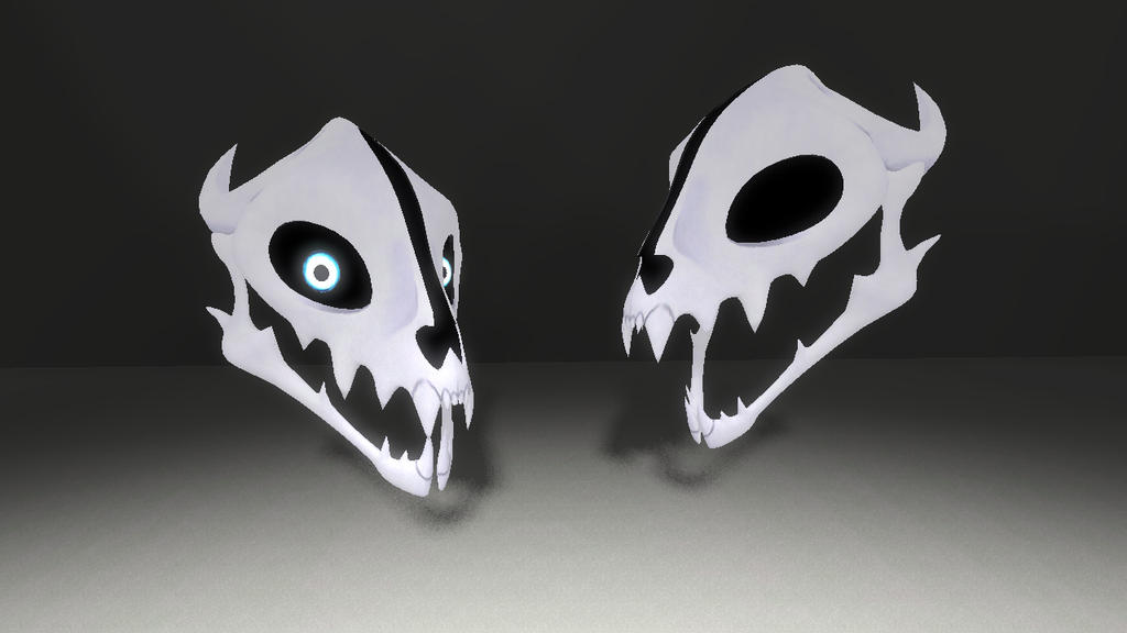 2016, 3d, digital_media, gasterblaster, hollow_eyes, multiple_views, no_humans, open_mouth