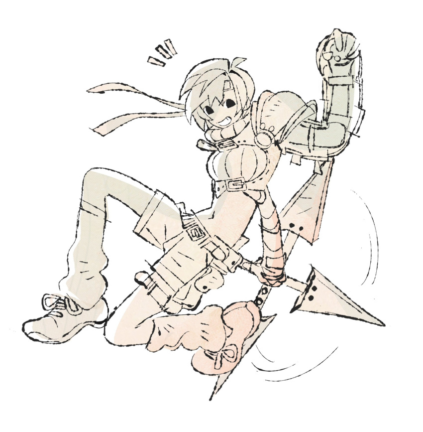 1girl, armor, ball, breasts, chest_strap, crop_top, final_fantasy, final_fantasy_vii