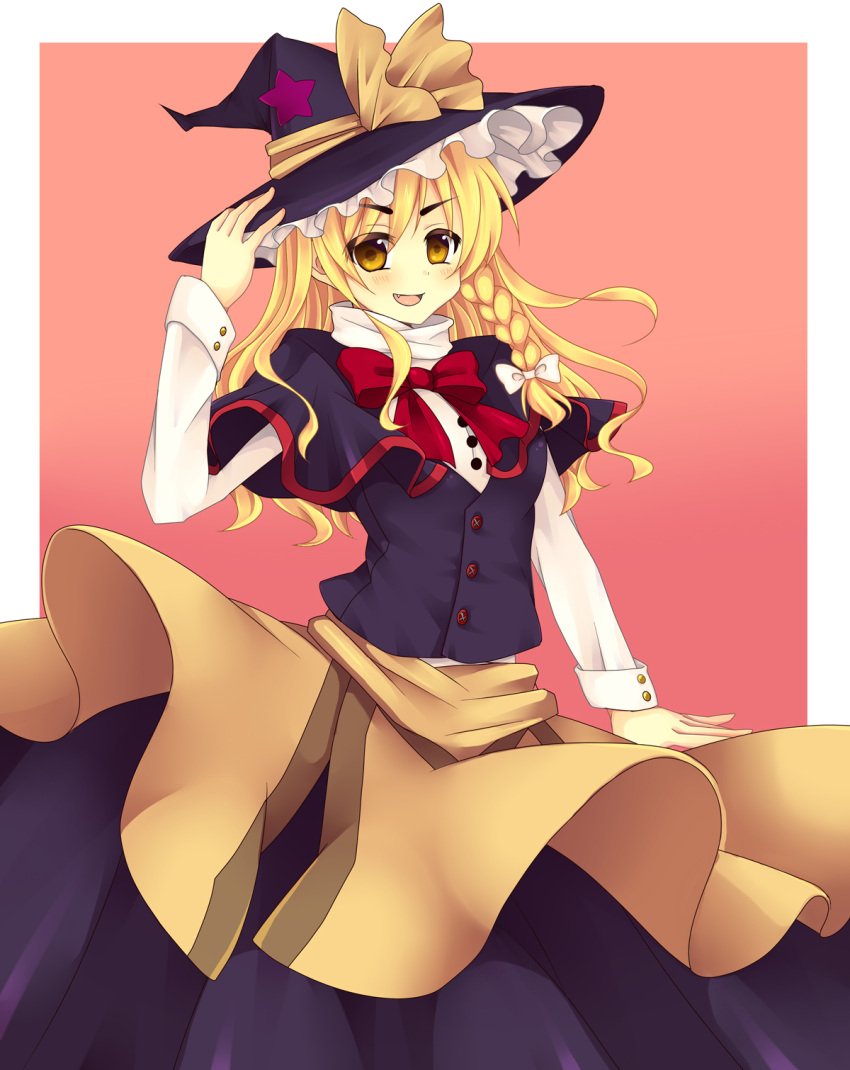blonde_hair, braid, hat, highres, kirisame_marisa, kuromu_(cr0711), long_hair, solo