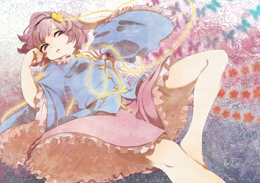 bad_id, barefoot, eyeball, frills, hairband, heart, highres, inoguchinko
