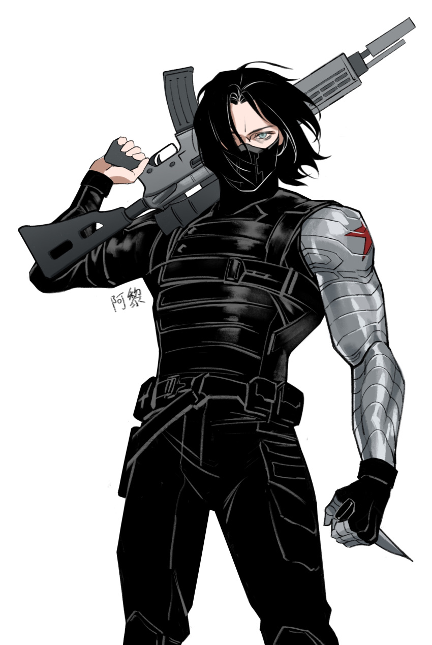 1boy, absurdres, allie_lynee, belt, black_belt, black_gloves, black_hair, black_jacket