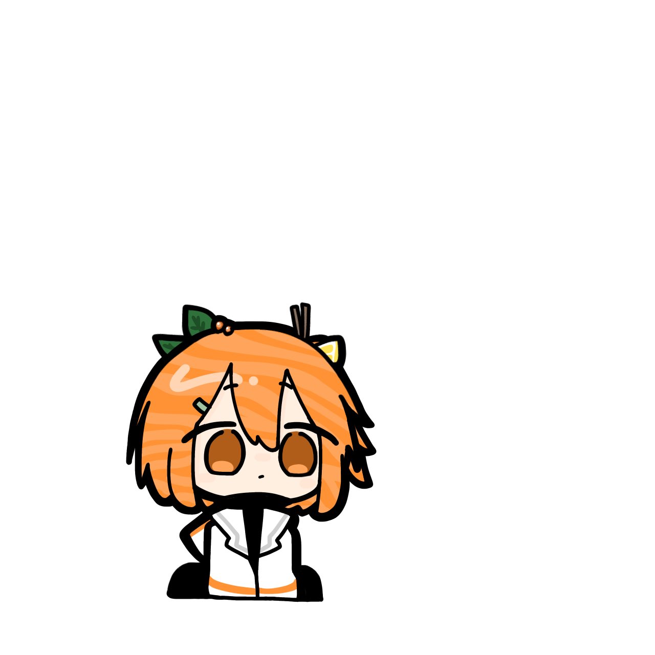 1girl, a.i._voice, adachi_rei, chibi, chibi_only, closed_mouth, food-themed_hair, full_body