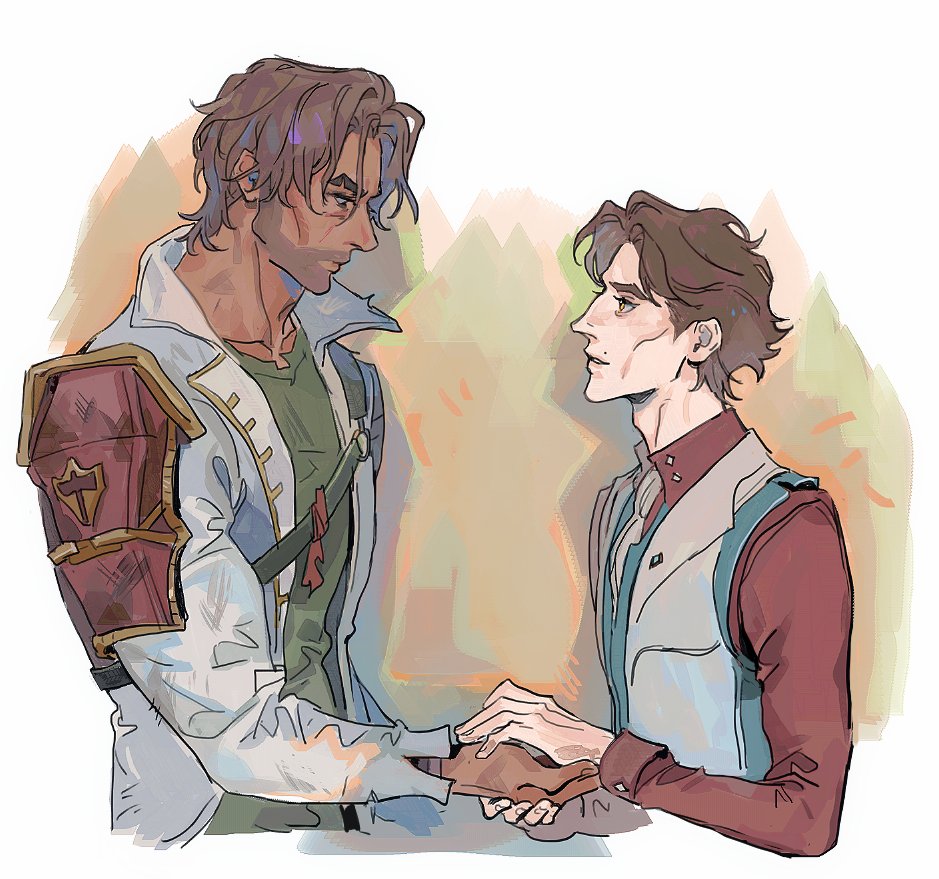 2boys, adam's_apple, arcane:_league_of_legends, arcane_survivor_jayce, beard, brown_eyes, brown_hair, bunnyclvb