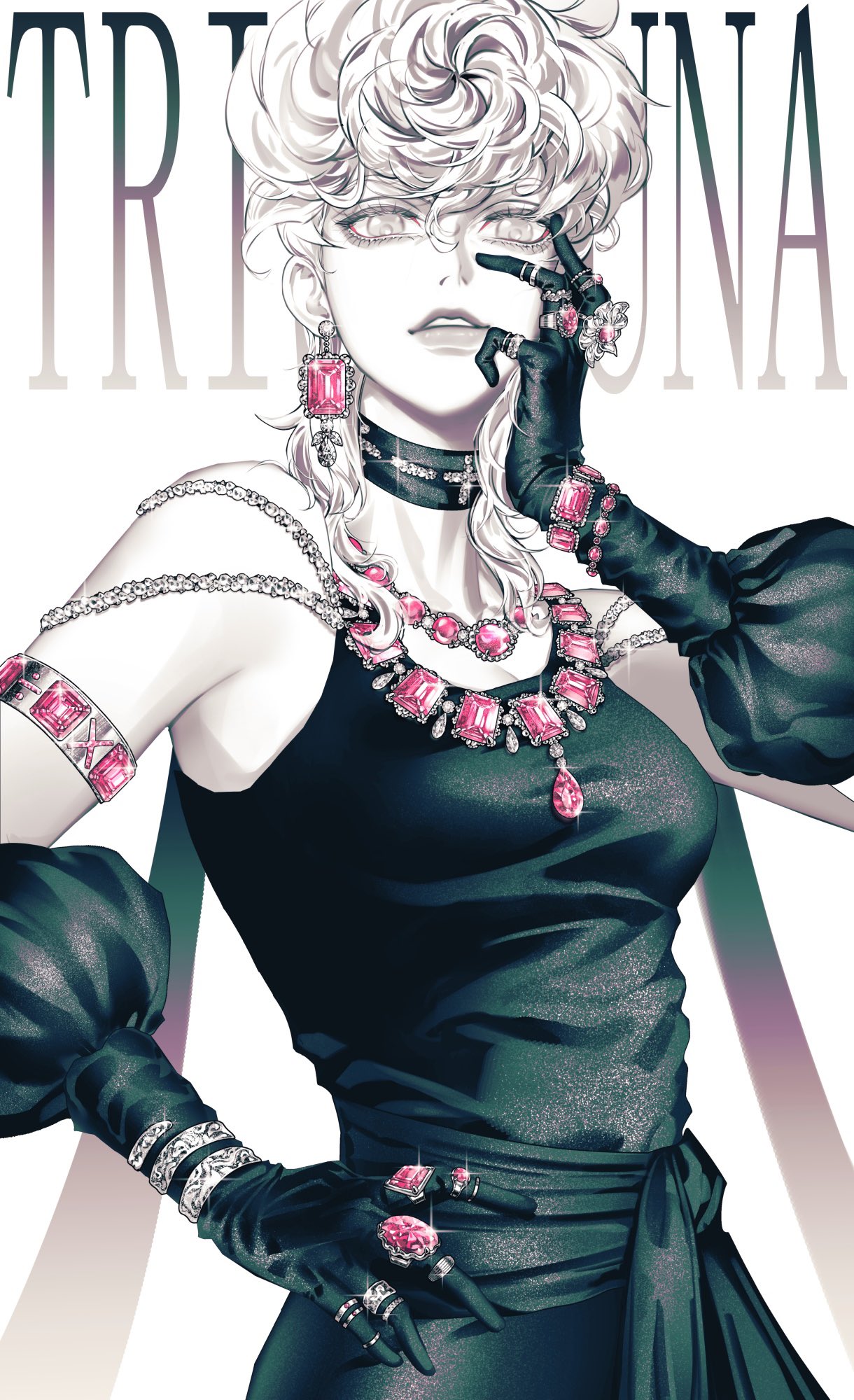 1girl, black_dress, character_name, collar_jewel, dress, gem, highres, jewelry