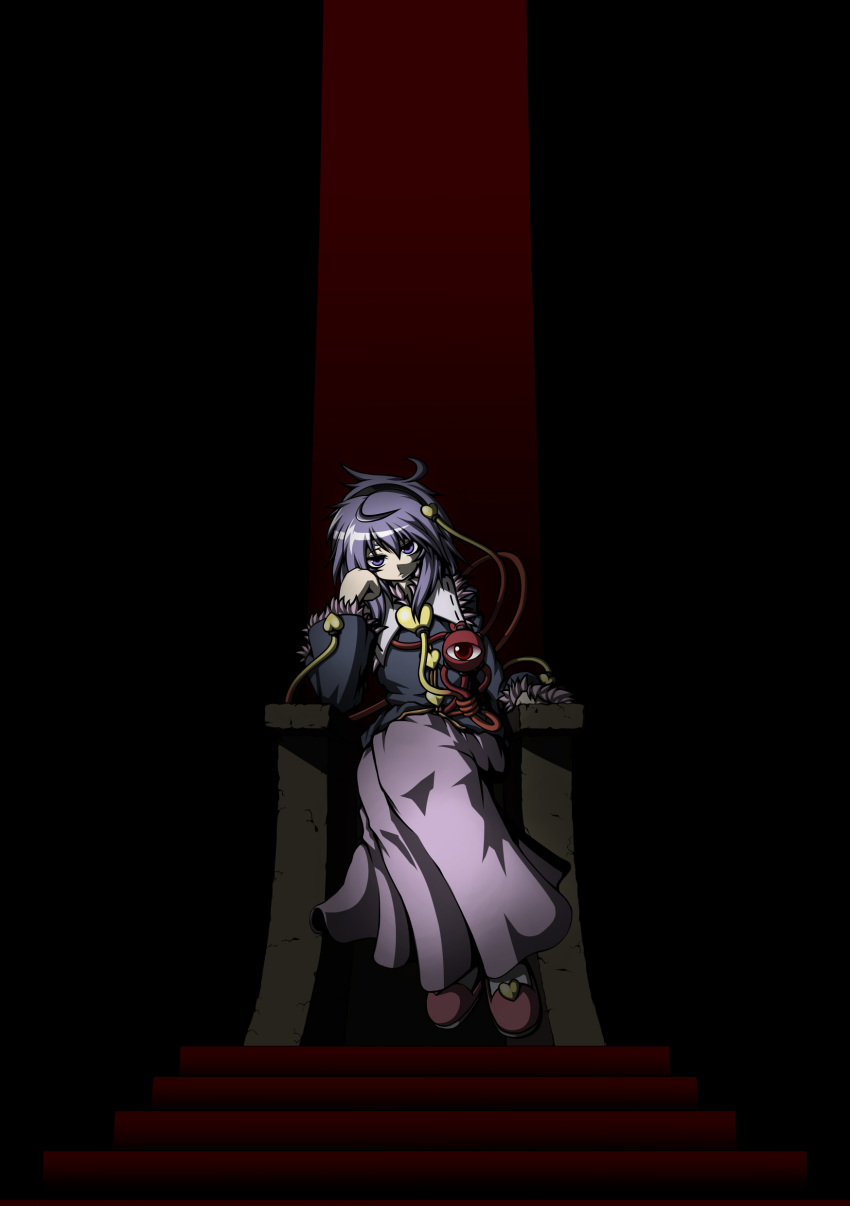 absurdres, dark, dress, female, hairband, heart, highres, komeiji_satori