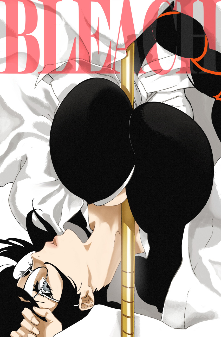1girl, absurdres, between_breasts, black_hair, black_kimono, bleach, bleach:_sennen_kessen-hen, braid