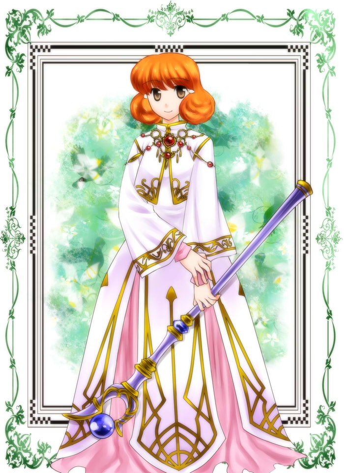 74, brown_eyes, curly_hair, dress, fire_emblem, fire_emblem:_seisen_no_keifu, lana_(fire_emblem), orange_hair