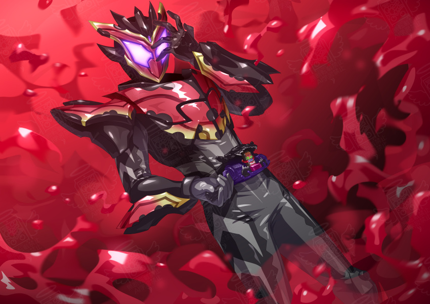 1boy, absurdres, armor, bitter_gavv, black_bodysuit, bodysuit, full_body, gloves