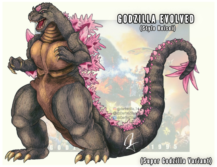 claws, darfrezillaarts, elbow_spikes, fangs, giant, giant_monster, godzilla, godzilla_(monsterverse)