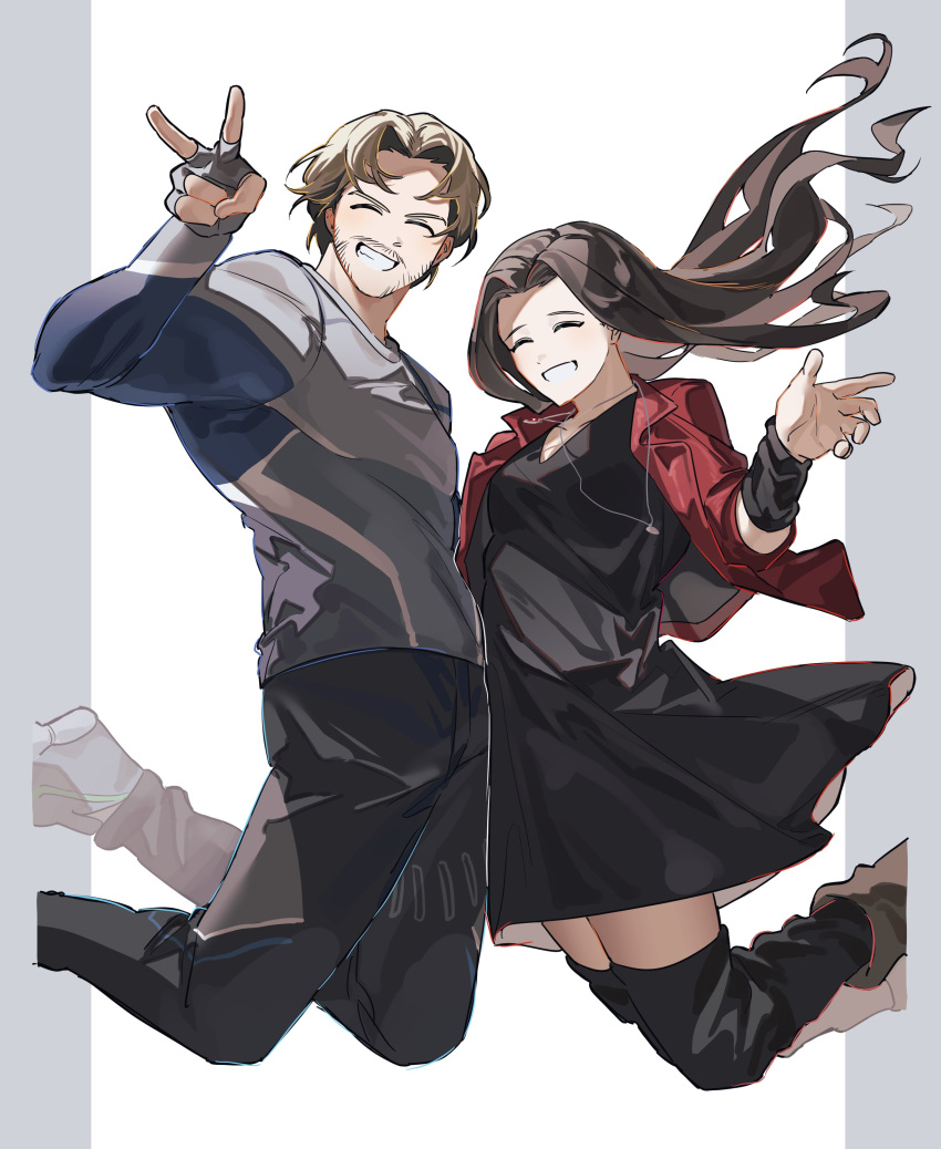 1boy, 1girl, absurdres, animification, avengers:_age_of_ultron, avengers_(series), black_dress, black_footwear