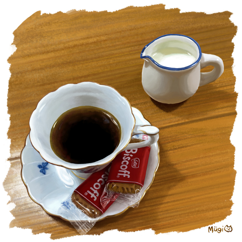 artist_name, coffee, commentary_request, cookie, creamer_(vessel), cup, drink, food