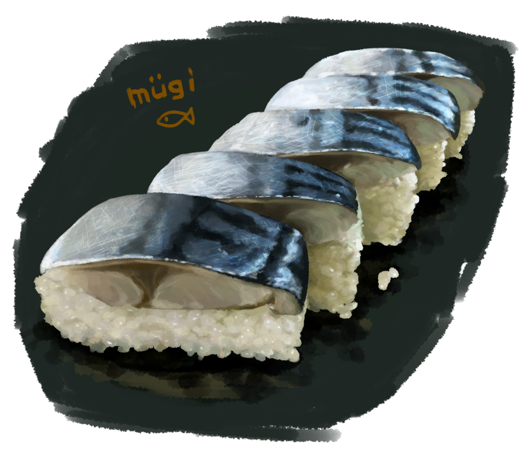 artist_name, commentary_request, fish_(food), food, food_focus, mugi_(shrimpi_mugi), no_humans, original