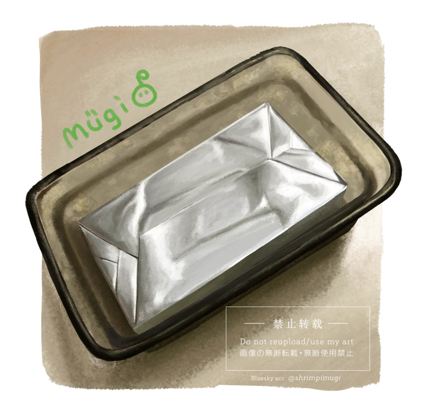 artist_name, bowl, commentary_request, foil, glass_bowl, mugi_(shrimpi_mugi), no_humans, original