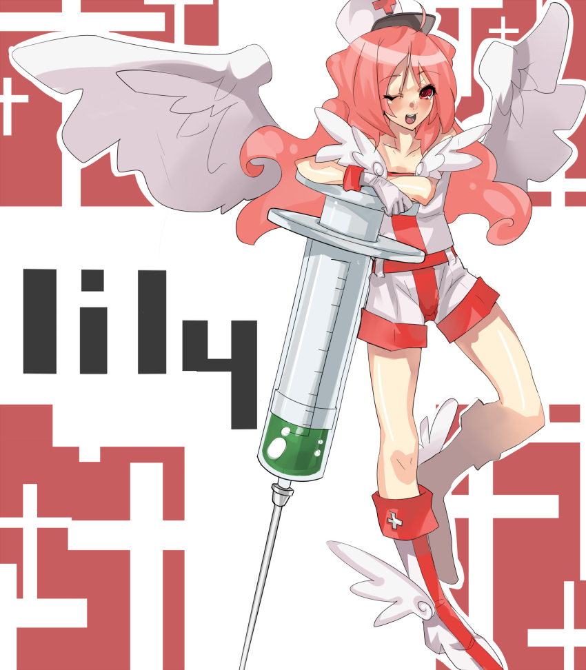 bad_id, bare_shoulders, boots, duel_monster, gloves, hat, highres, injection_fairy_lily