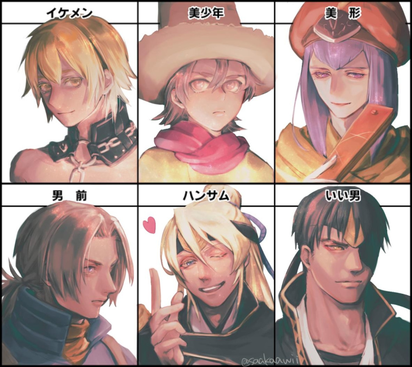 6+boys, belcoot_(suikoden), black_hair, blonde_hair, ernst_(suikoden), eyepatch, gensou_suikoden, gensou_suikoden_v
