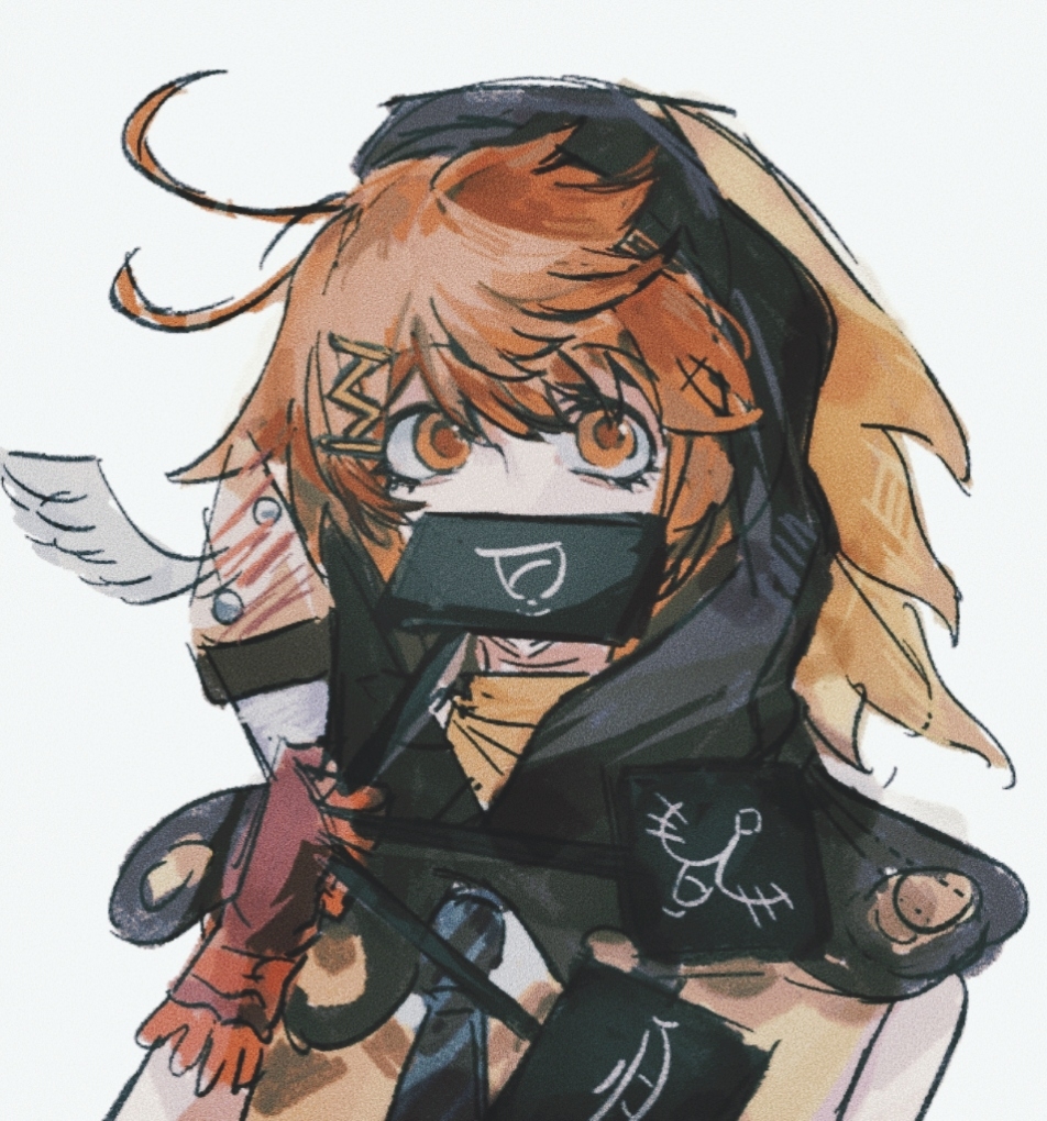1boy, gloves, hand_up, hood, hood_up, kimi_ga_shine, looking_at_viewer, open_mouth