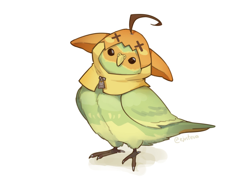 absurdres, ahoge, bird, ejusteva, highres, hololive, hololive_english, hood