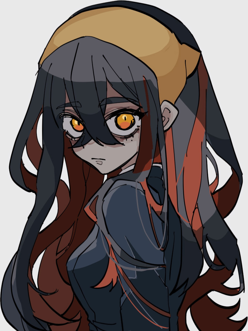 1girl, age_toufu, black_hair, blue_jacket, breasts, carmine_(pokemon), closed_mouth, commentary_request